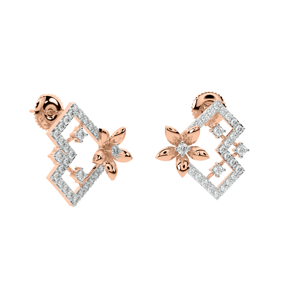 Lucas Round Diamond Stud Earrings